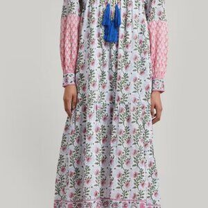 SZ Blockprints Jodphur Dress in Eva Pink & Cornflower Blue, Never Worn